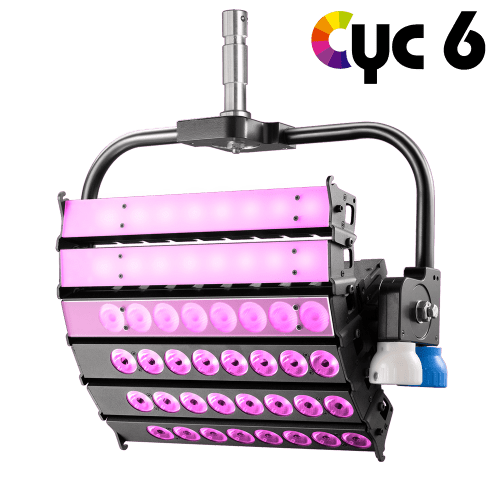 VELVET Cyc 6 Color Studio Asymmetrical Articulated LED with on - Board AC Control Yoke