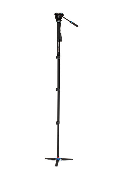 Benro A38FD Series 3 AL Monopod with Locking 3-Leg Base & S2PRO Head - 4 Leg Sections, Flip Lock Leg Release from www.thelafirm.com