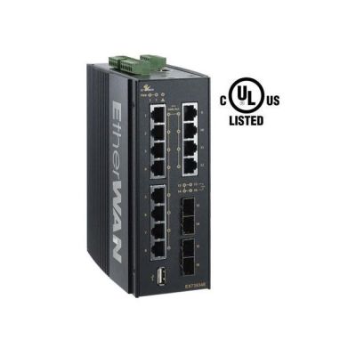 EtherWAN 8-Port 10/100/1000BASE-T + 4 Dual-Rate Gigabit SFP Ports from www.thelafirm.com