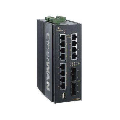 EtherWAN EX73900X Series Hardened Managed 12-Port Gigabit and 4-Port 10G SFP+ Ethernet Switch from www.thelafirm.com