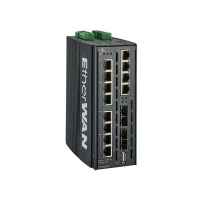 EtherWAN EX78900X Series Hardened Managed 12-Port Gigabit PoE and 4-Port 10G SFP+ Ethernet Switch from www.thelafirm.com