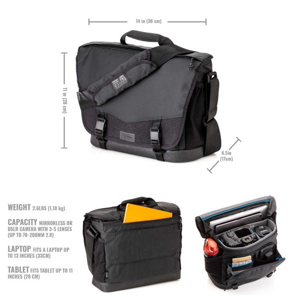 Tenba DNA 13 DSLR Messenger Bag - Black from www.thelafirm.com