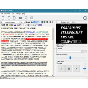 Fortinge FORPROMPT-DV Software for Prompters (CD Version)