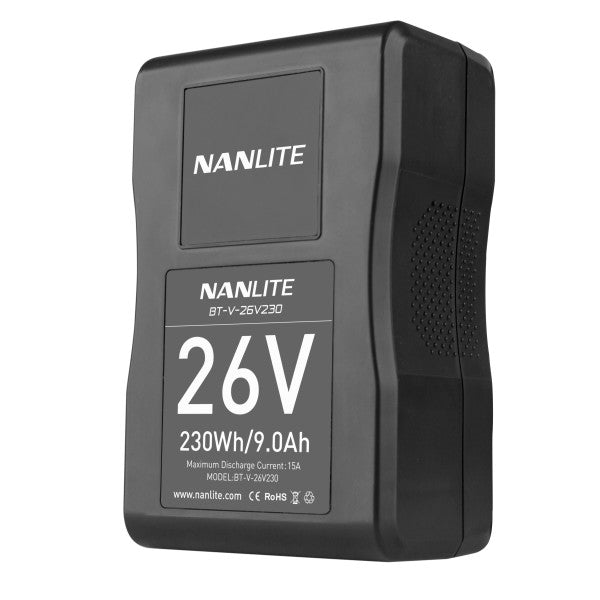 Nanlite 230Wh 26V V-Mount Lithium Ion Battery from www.thelafirm.com