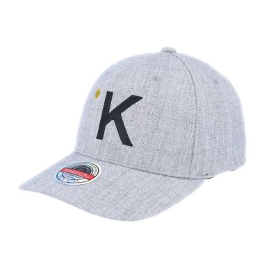 Kelvin Mitchell & Ness 110 Flexfit Adjustable Hat (Gray with Embroidered K) from www.thelafirm.com