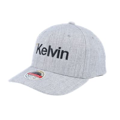 Kelvin Mitchell & Ness 110 Flexfit Adjustable Hat (Gray with Kelvin Logo) from www.thelafirm.com
