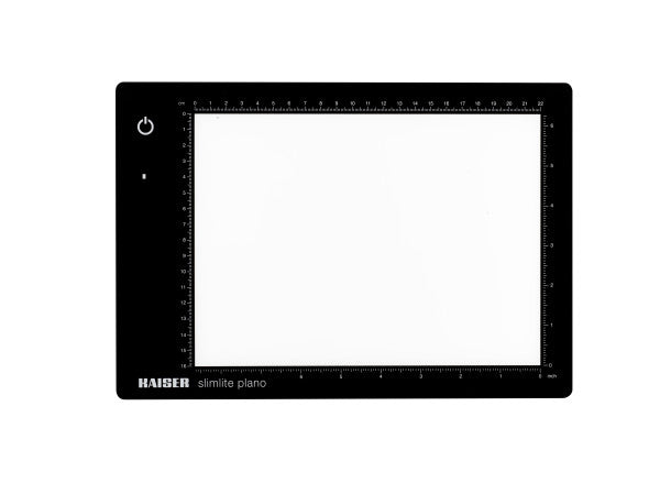 Kaiser Slimlite Panel 8x11 LED Light Box, 5000 K, dimmable, mains or battery operation, incl mains adapter / charger. Illuminated area 22 x 16 cm (8.7 from www.thelafirm.com