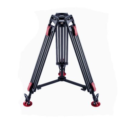 100mm 2-stage heavy-duty aluminum tripod with flip lever-type brakes, CONTENDER heavy-duty mid-level spreader & deep-tread rubber feet from www.thelafirm.com