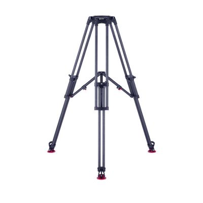100mm single-stage carbon-fiber tripod with twist lever-type brakes, CONTENDER heavy-duty mid-level spreader & deep-tread rubber feet from www.thelafirm.com