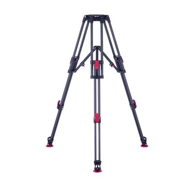 100mm 2-stage carbon-fiber tripod with flip lever-type brakes, CONTENDER heavy-duty mid-level spreader & deep-tread rubber feet from www.thelafirm.com
