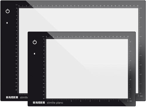 Kaiser Slimlite Panel 8x11 LED Light Box, 5000 K, dimmable, mains or battery operation, incl mains adapter / charger. Illuminated area 22 x 16 cm (8.7 from www.thelafirm.com