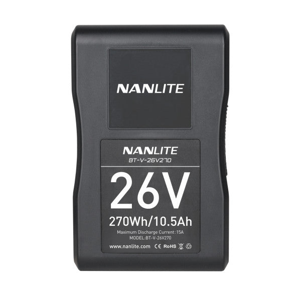 Nanlite 270Wh 26V V-Mount Lithium Ion Battery from www.thelafirm.com