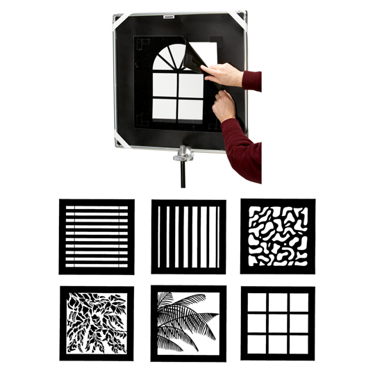 Chimera Window Compact Pattern Kit - includes: 42x42" Frame, Holder, 7 Patterns, Bag from www.thelafirm.com