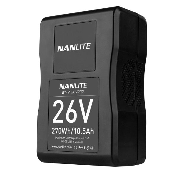 Nanlite 270Wh 26V V-Mount Lithium Ion Battery from www.thelafirm.com