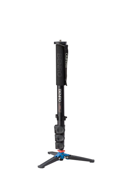 Benro A38FD Series 3 AL Monopod with Locking 3-Leg Base - 4 Leg Sections, Flip Lock Leg Release from www.thelafirm.com