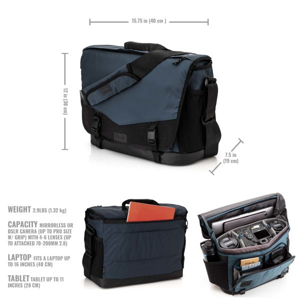 Tenba DNA 16 Pro Messenger Bag - Blue from www.thelafirm.com